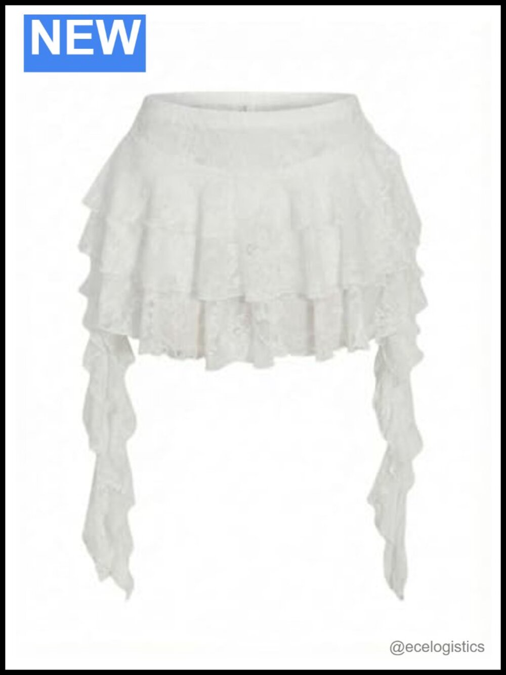 Lace Floral Ruffle Tiered Mini Skirt